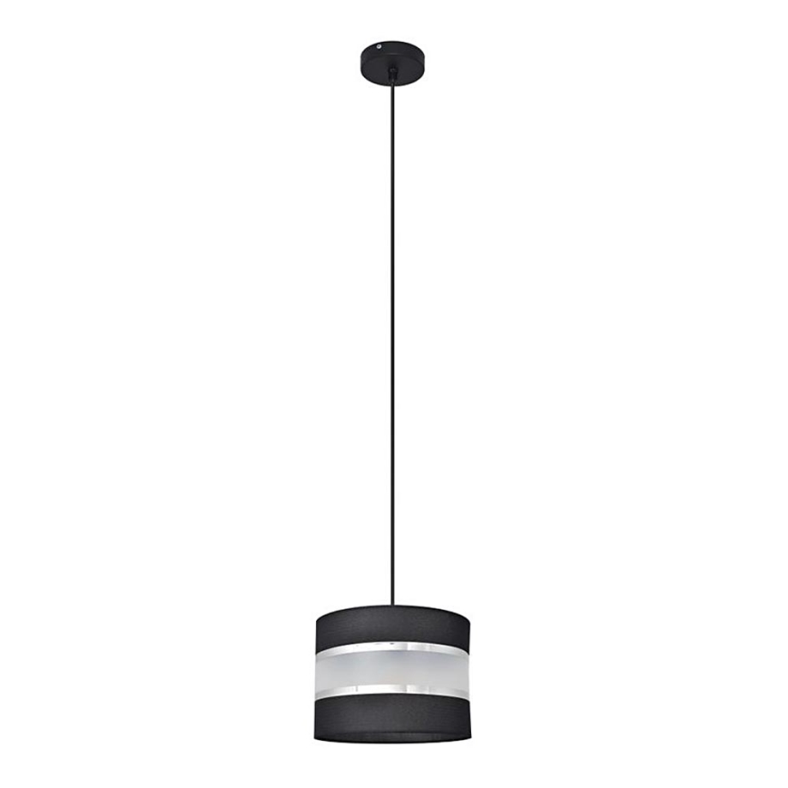 Lustra ar auklu HELEN 1xE27/15W/230V d. 20 cm melna/sudraba