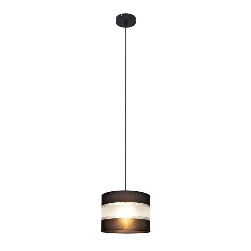 Lustra ar auklu HELEN 1xE27/15W/230V d. 20 cm melna/sudraba