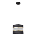 Lustra ar auklu HELEN 1xE27/15W/230V d. 20 cm melna/zeltaina