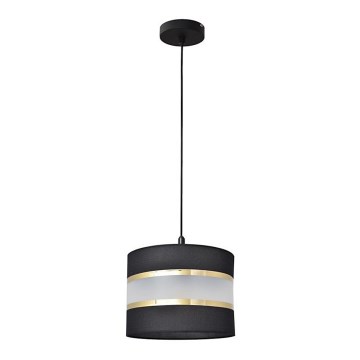 Lustra ar auklu HELEN 1xE27/15W/230V d. 20 cm melna/zeltaina