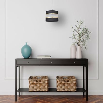 Lustra ar auklu HELEN 1xE27/15W/230V d. 20 cm melna/zeltaina