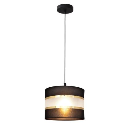 Lustra ar auklu HELEN 1xE27/15W/230V d. 20 cm melna/zeltaina
