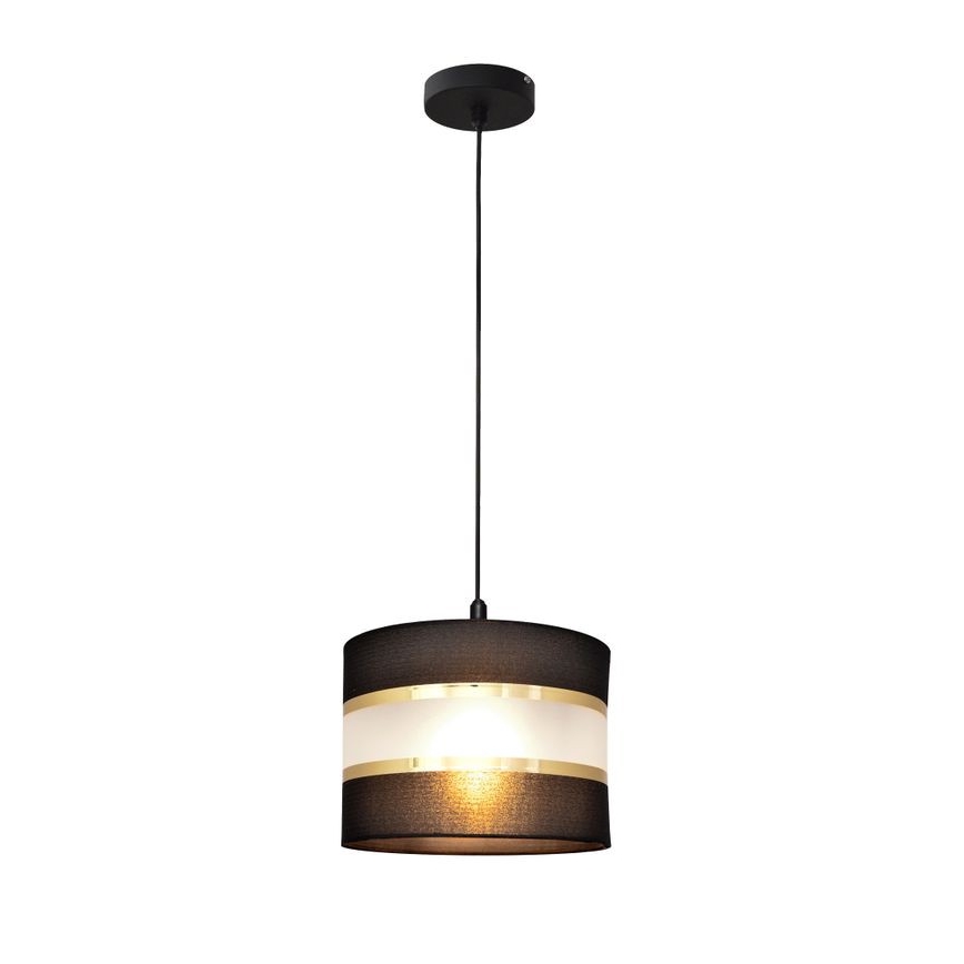 Lustra ar auklu HELEN 1xE27/15W/230V d. 20 cm melna/zeltaina