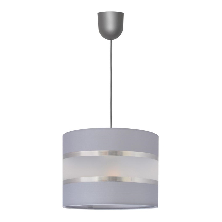 Lustra ar auklu HELEN 1xE27/15W/230V d. 20 cm pelēka/sudraba