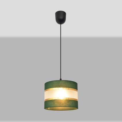 Lustra ar auklu HELEN 1xE27/15W/230V d. 20 cm zaļa/zelta