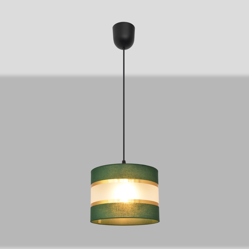 Lustra ar auklu HELEN 1xE27/15W/230V d. 20 cm zaļa/zelta
