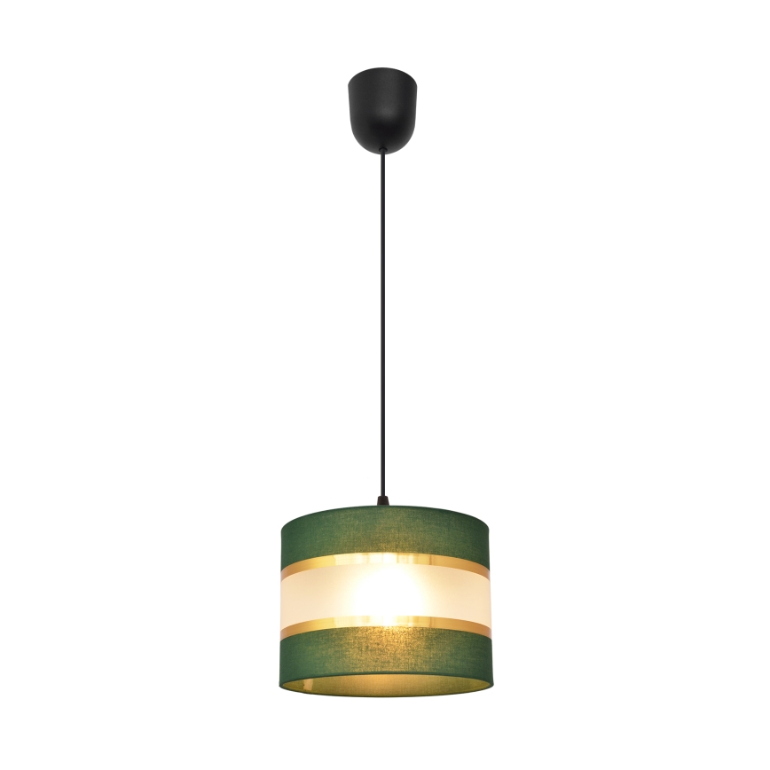 Lustra ar auklu HELEN 1xE27/15W/230V d. 20 cm zaļa/zelta
