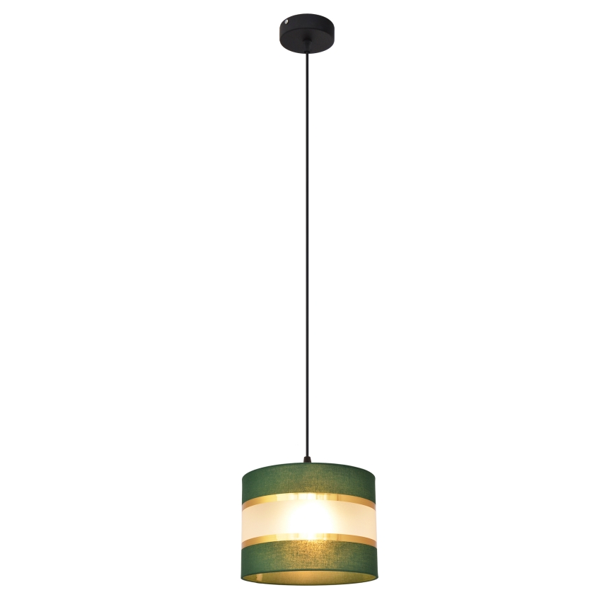 Lustra ar auklu HELEN 1xE27/15W/230V d. 20 cm zaļa/zelta