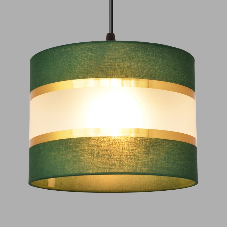 Lustra ar auklu HELEN 1xE27/15W/230V d. 20 cm zaļa/zelta