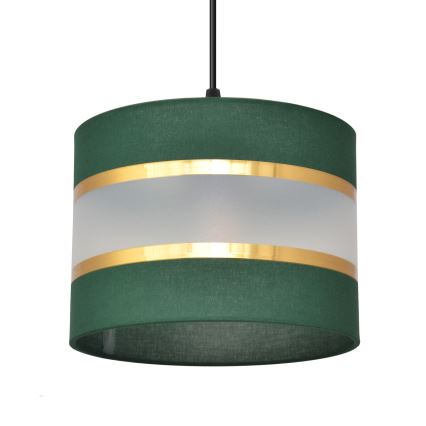 Lustra ar auklu HELEN 1xE27/15W/230V d. 20 cm zaļa/zelta