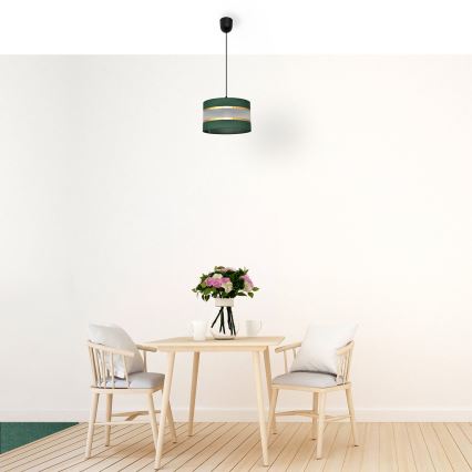 Lustra ar auklu HELEN 1xE27/15W/230V d. 25 cm zaļa/zelta