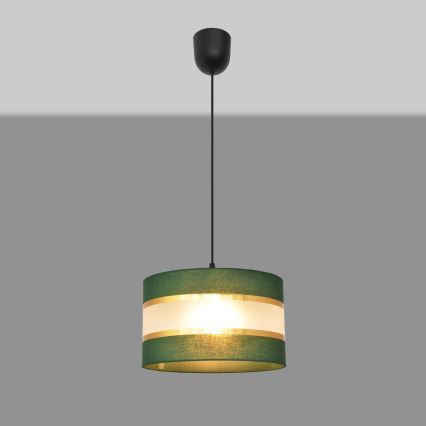 Lustra ar auklu HELEN 1xE27/15W/230V d. 25 cm zaļa/zelta