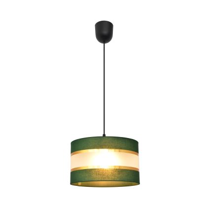 Lustra ar auklu HELEN 1xE27/15W/230V d. 25 cm zaļa/zelta