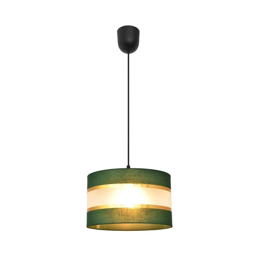 Lustra ar auklu HELEN 1xE27/15W/230V d. 25 cm zaļa/zelta