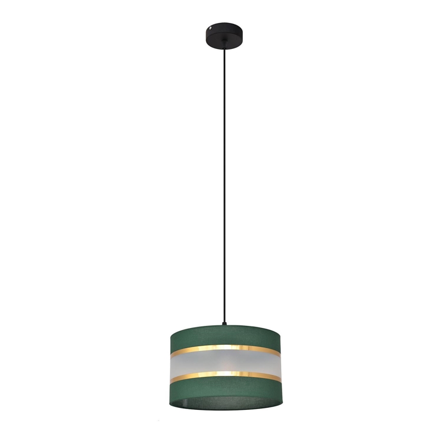 Lustra ar auklu HELEN 1xE27/15W/230V d. 25 cm zaļa/zelta