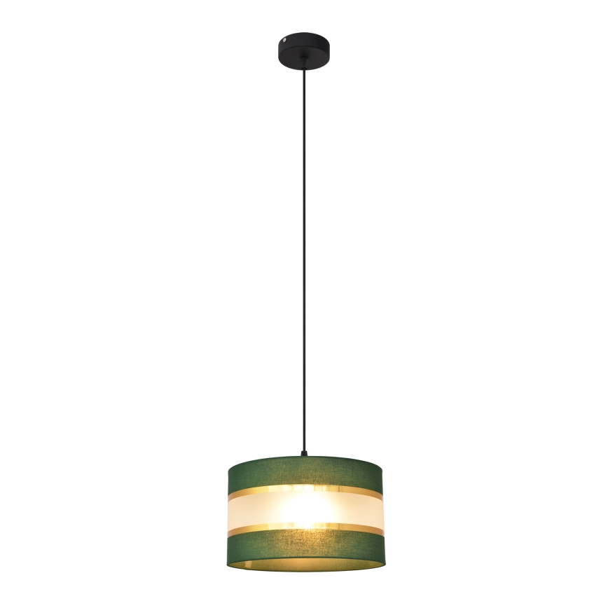 Lustra ar auklu HELEN 1xE27/15W/230V d. 25 cm zaļa/zelta