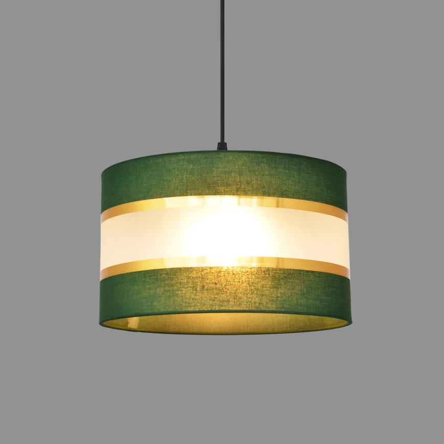 Lustra ar auklu HELEN 1xE27/15W/230V d. 25 cm zaļa/zelta