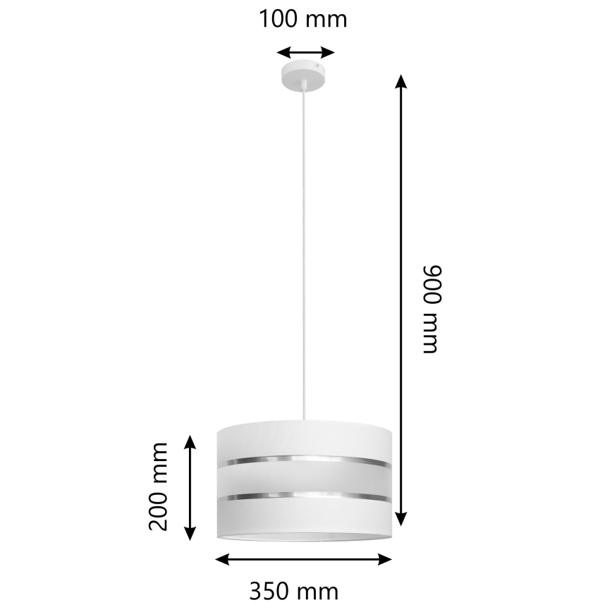 Lustra ar auklu HELEN 1xE27/15W/230V d. 35 cm balta