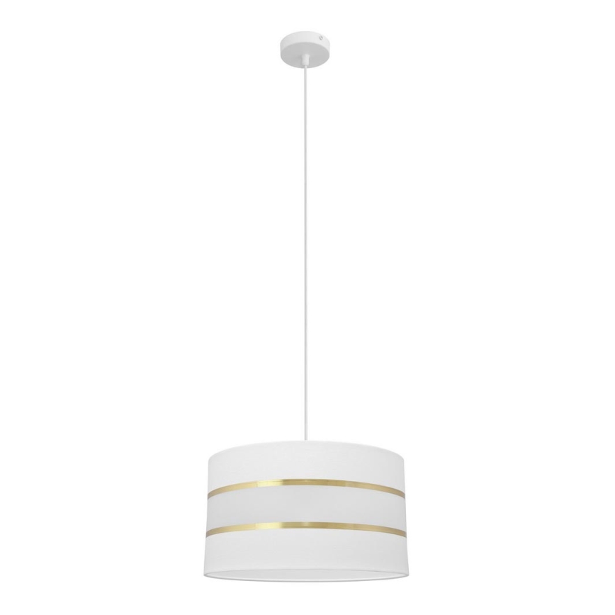 Lustra ar auklu HELEN 1xE27/15W/230V d. 35 cm balta/zeltaina
