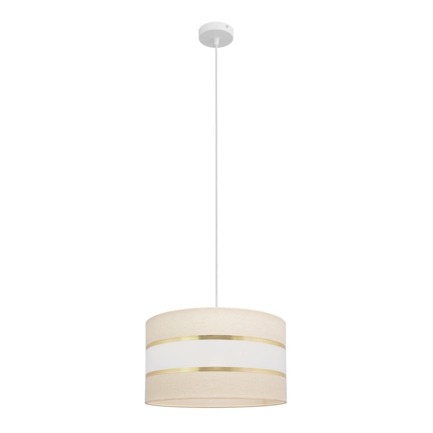 Lustra ar auklu HELEN 1xE27/15W/230V d. 35 cm krēmkrāsa/zeltaina