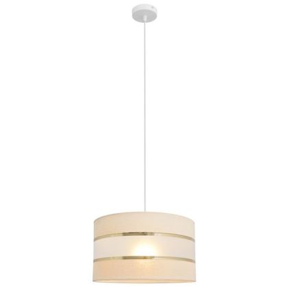 Lustra ar auklu HELEN 1xE27/15W/230V d. 35 cm krēmkrāsa/zeltaina