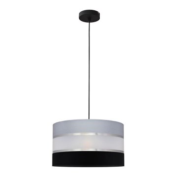Lustra ar auklu HELEN 1xE27/15W/230V d. 35 cm melna/pelēka/sudraba