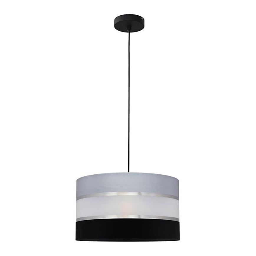 Lustra ar auklu HELEN 1xE27/15W/230V d. 35 cm melna/pelēka/sudraba