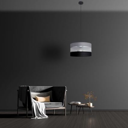 Lustra ar auklu HELEN 1xE27/15W/230V d. 35 cm melna/pelēka/sudraba