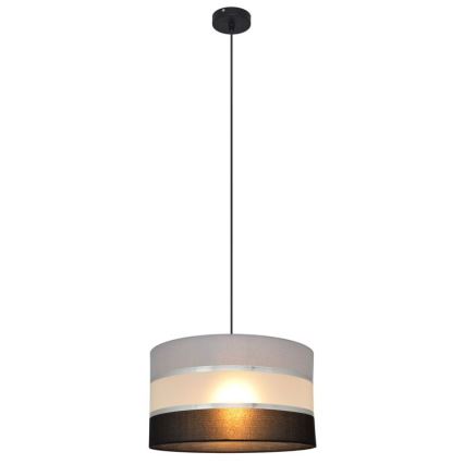 Lustra ar auklu HELEN 1xE27/15W/230V d. 35 cm melna/pelēka/sudraba