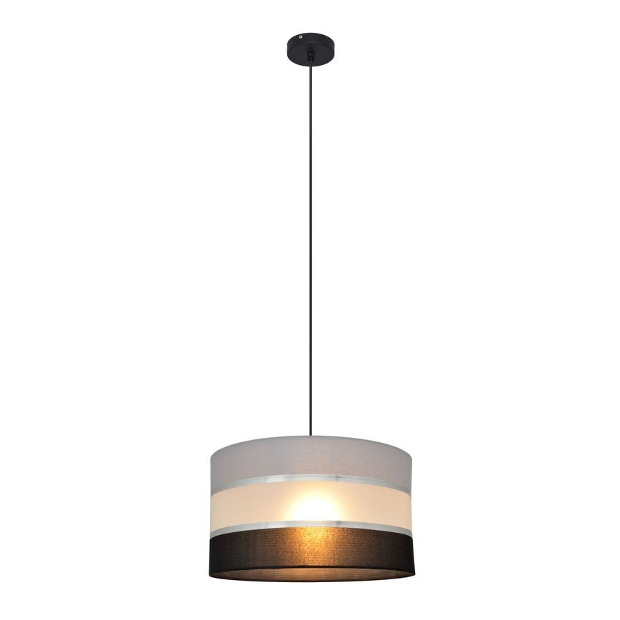 Lustra ar auklu HELEN 1xE27/15W/230V d. 35 cm melna/pelēka/sudraba