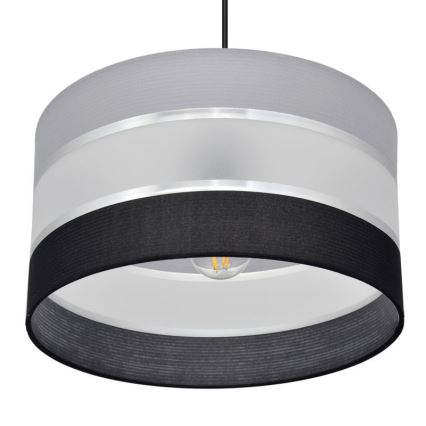 Lustra ar auklu HELEN 1xE27/15W/230V d. 35 cm melna/pelēka/sudraba