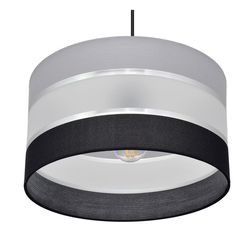 Lustra ar auklu HELEN 1xE27/15W/230V d. 35 cm melna/pelēka/sudraba