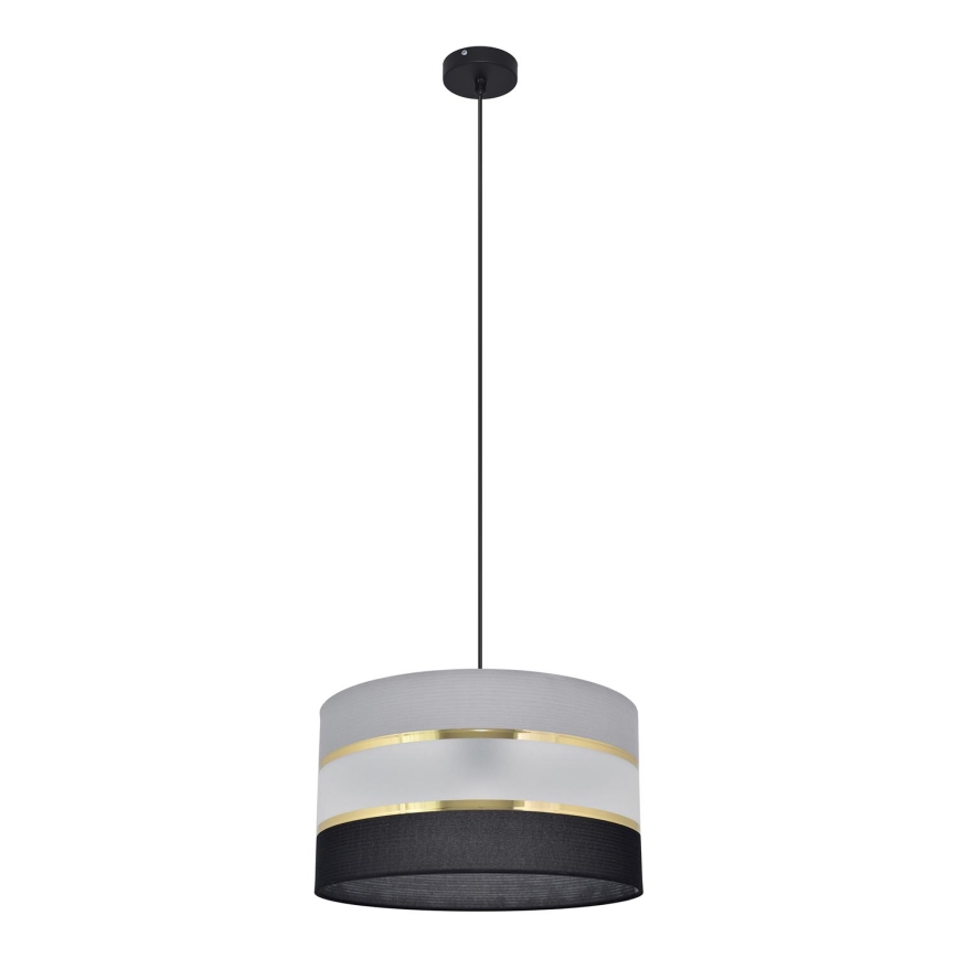 Lustra ar auklu HELEN 1xE27/15W/230V d. 35 cm melna/pelēka/zeltaina