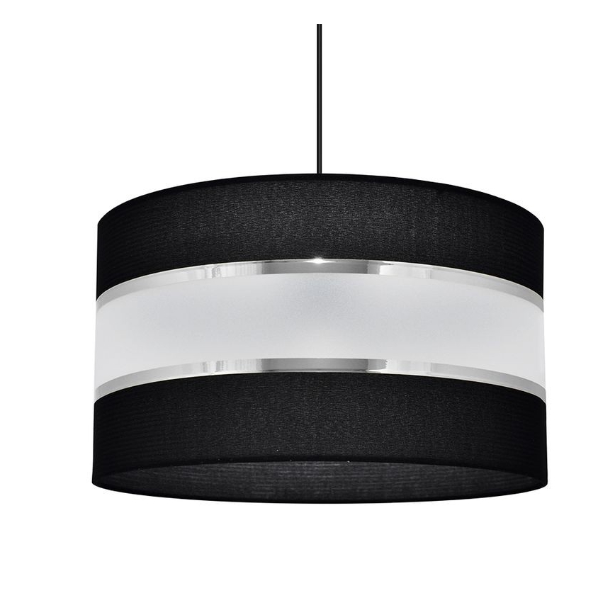 Lustra ar auklu HELEN 1xE27/15W/230V d. 35 cm melna/sudraba