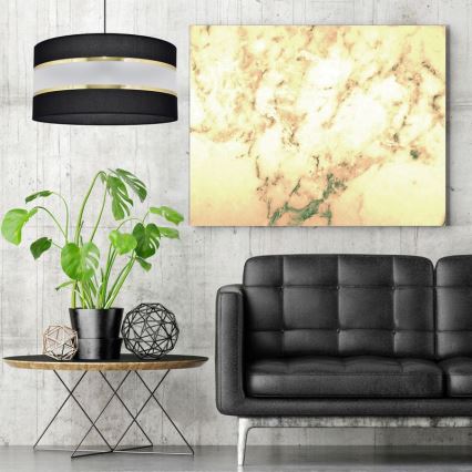 Lustra ar auklu HELEN 1xE27/15W/230V d. 35 cm melna/zeltaina