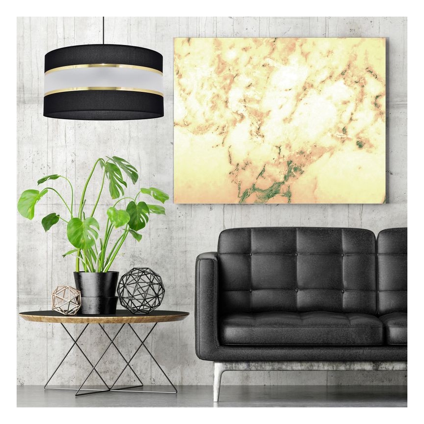 Lustra ar auklu HELEN 1xE27/15W/230V d. 35 cm melna/zeltaina