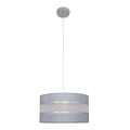 Lustra ar auklu HELEN 1xE27/15W/230V d. 35 cm pelēka/sudraba
