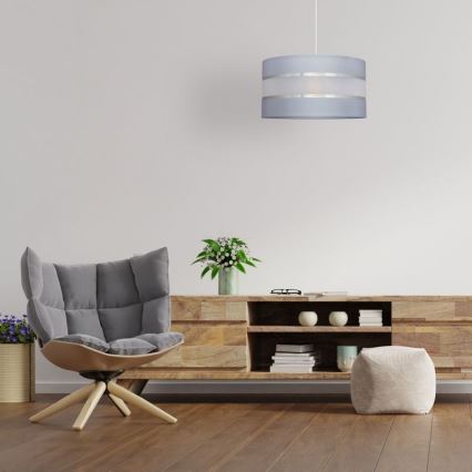Lustra ar auklu HELEN 1xE27/15W/230V d. 35 cm pelēka/sudraba