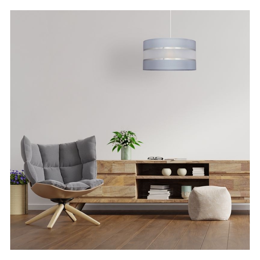 Lustra ar auklu HELEN 1xE27/15W/230V d. 35 cm pelēka/sudraba