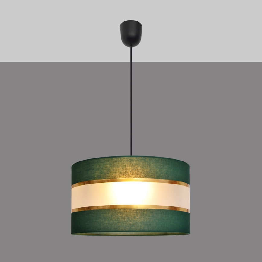 Lustra ar auklu HELEN 1xE27/15W/230V d. 35 cm zaļa/zelta