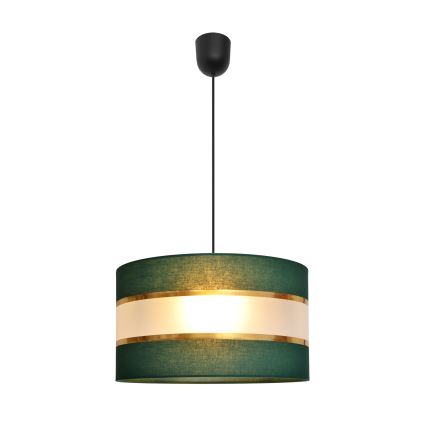 Lustra ar auklu HELEN 1xE27/15W/230V d. 35 cm zaļa/zelta