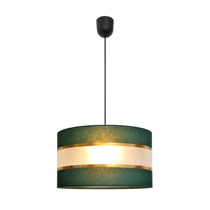 Lustra ar auklu HELEN 1xE27/15W/230V d. 35 cm zaļa/zelta