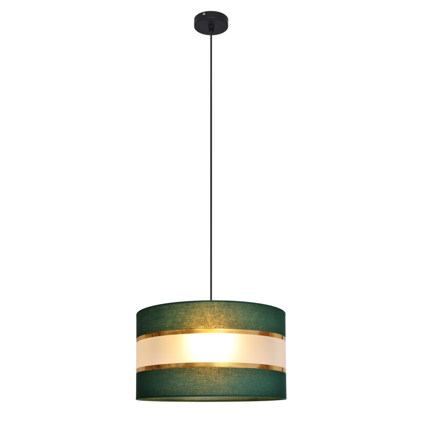 Lustra ar auklu HELEN 1xE27/15W/230V d. 35 cm zaļa/zelta