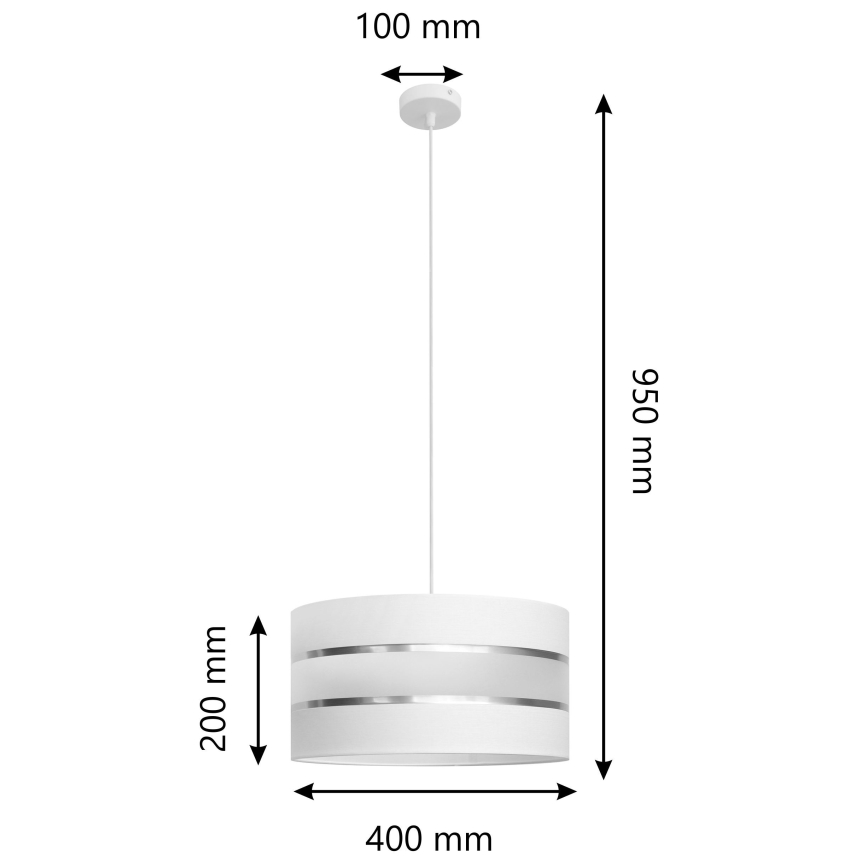 Lustra ar auklu HELEN 1xE27/15W/230V d. 40 cm balta
