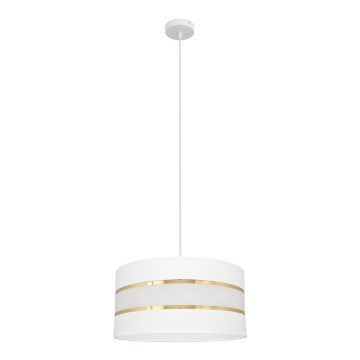 Lustra ar auklu HELEN 1xE27/15W/230V d. 40 cm balta/zeltaina