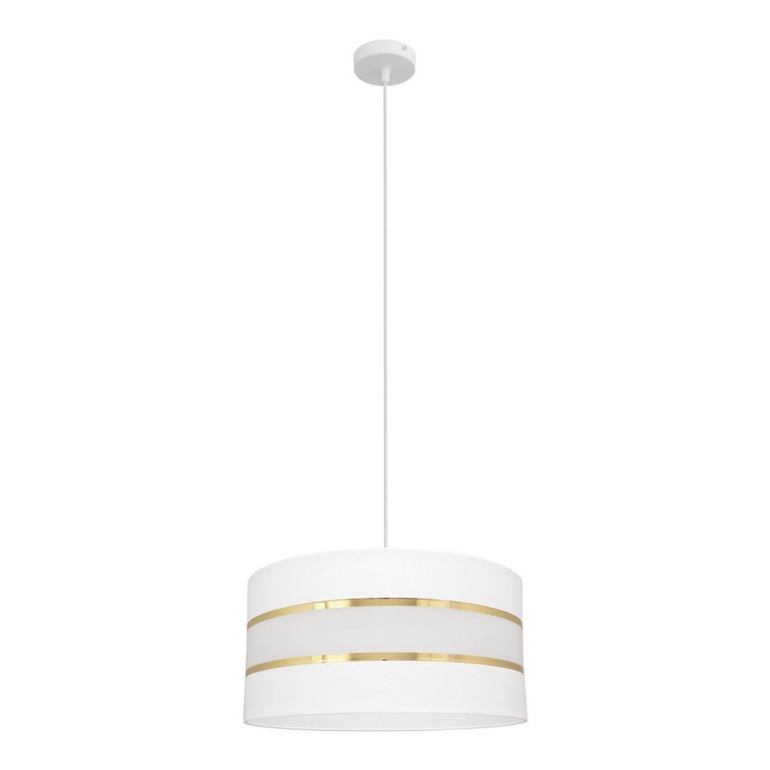 Lustra ar auklu HELEN 1xE27/15W/230V d. 40 cm balta/zeltaina