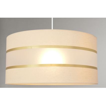 Lustra ar auklu HELEN 1xE27/15W/230V d. 40 cm krēmkrāsas/zeltaina