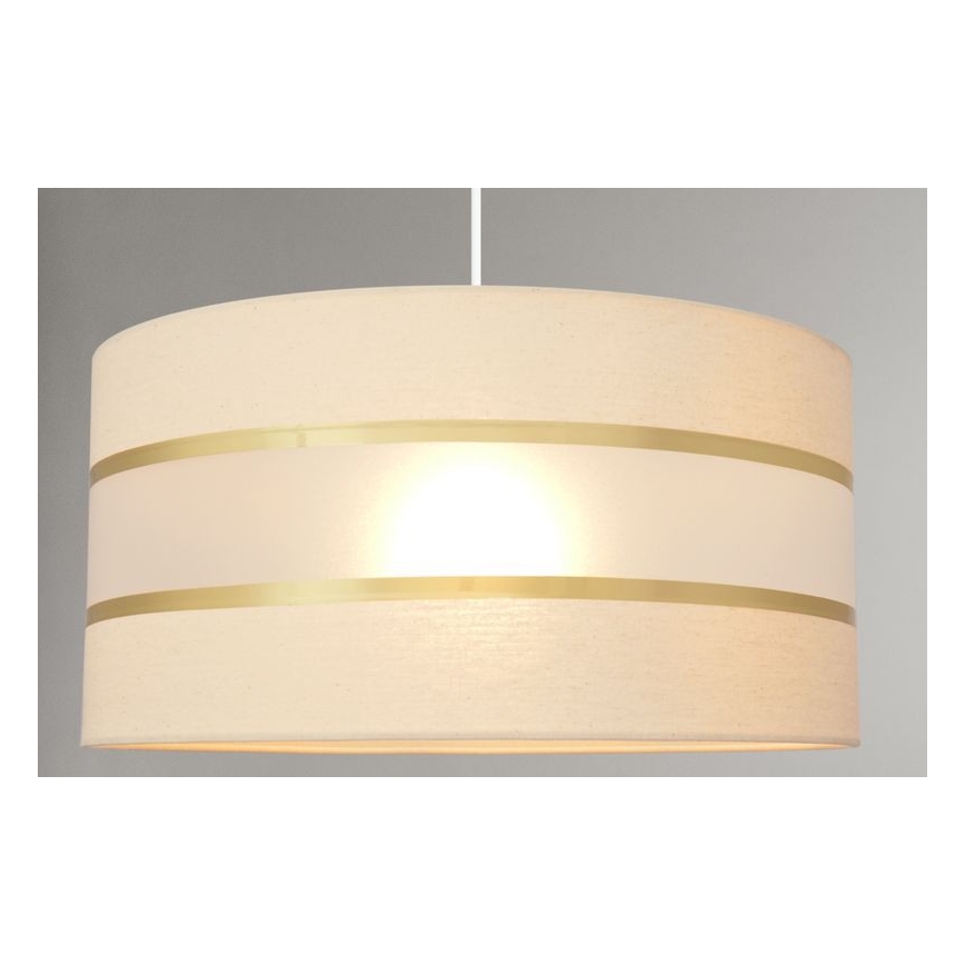 Lustra ar auklu HELEN 1xE27/15W/230V d. 40 cm krēmkrāsas/zeltaina