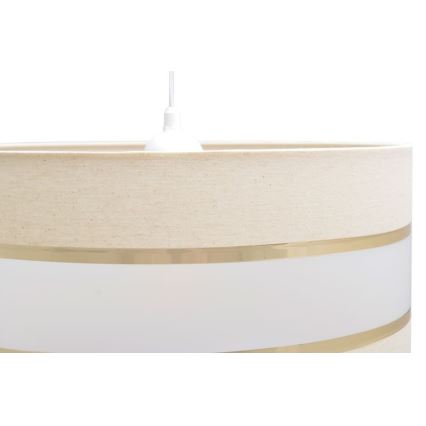 Lustra ar auklu HELEN 1xE27/15W/230V d. 40 cm krēmkrāsas/zeltaina