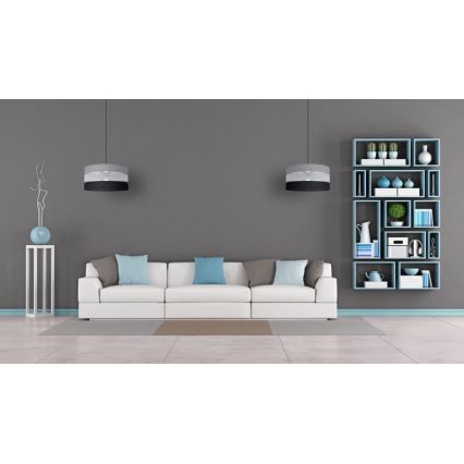 Lustra ar auklu HELEN 1xE27/15W/230V d. 40 cm melna/pelēka/sudraba
